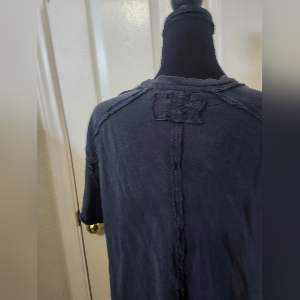 Free People We The Free Slate Blue Ribbed Riley Short Sleeve Tee XS - Picture 9 of 13